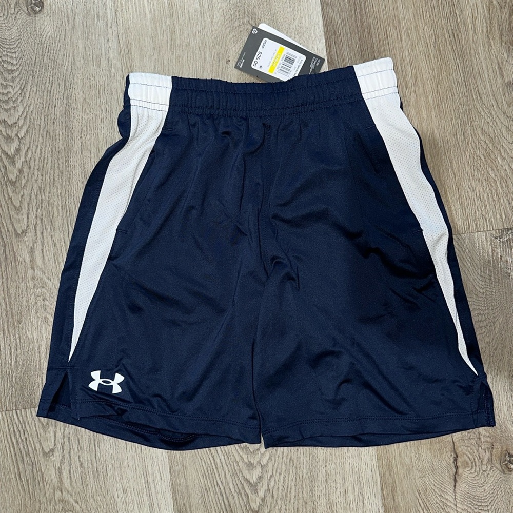 Under Armour Men's Navy and White Athletic Shorts